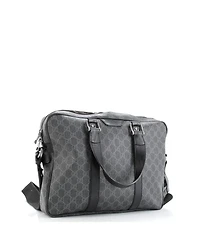 Pre-Owned Gucci Medium Convertible Zip Around Briefcase Gg Coated Canvas