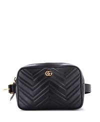 Pre-Owned Gucci Gg Marmont Square Belt Bag Matelasse Leather