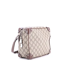 Pre-Owned Gucci Trunk Shoulder Bag Gg Coated Canvas with Studded Leather