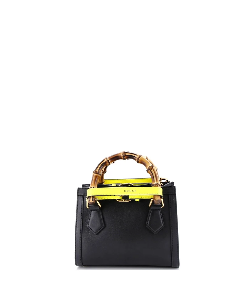 Pre-Owned Gucci Mini Diana Nm Bamboo Handle Tote Leather