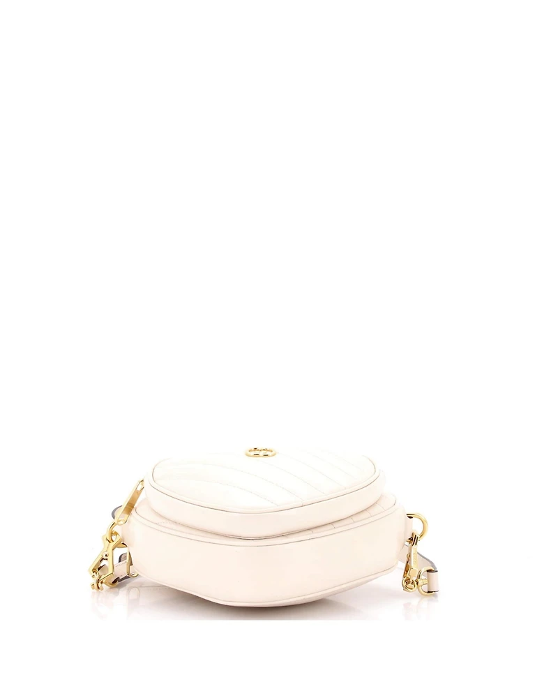Pre-Owned Gucci Mini Interlocking G Heart Shoulder Bag Diagonal Quilted Leather