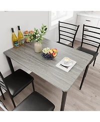 gaomon 5-Piece Kitchen Dining Room Table Chair Set for Small Space, Indoor Modern Dinette Set for 4, Square Dinner Table Set