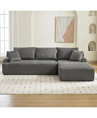 gaomon 106" Modular Sectional Sofa, Corduroy Cloud Couch with L-Shaped Chaise, No Assembly