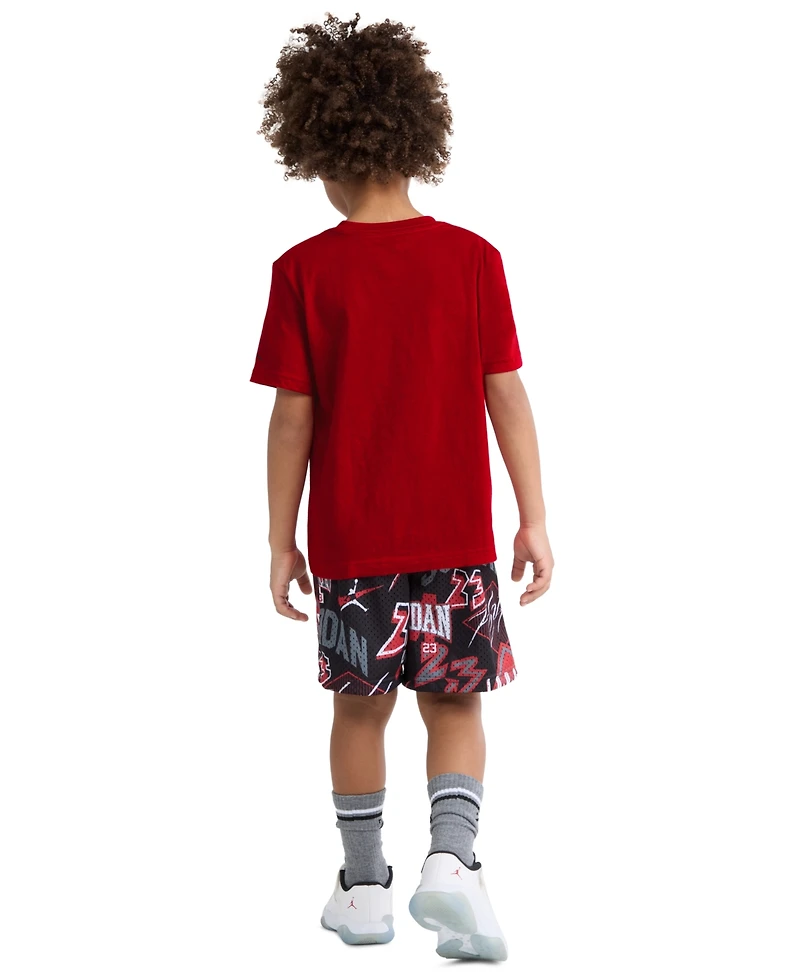 Jordan Boys' 4-7 Shoe Strings Printed Crewneck T-Shirt