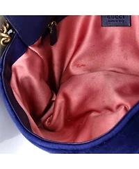 Pre-Owned Gucci Medium Gg Marmont Flap Bag Matelasse Velvet