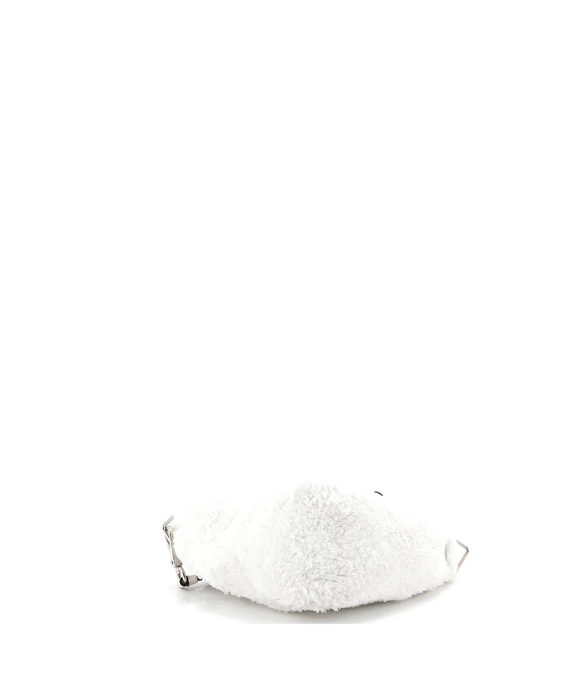 Pre-Owned Prada Mini Triangle Logo Zip Crossbody Bag Shearling