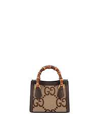 Pre-Owned Gucci Mini Diana Nm Bamboo Handle Tote Jumbo Gg Canvas
