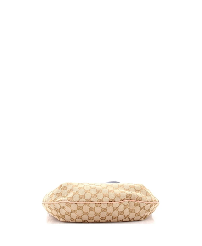 Pre-Owned Gucci Medium Saddle Zip Messenger Bag Gg Canvas with Leather