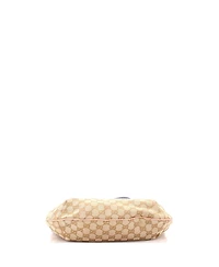 Pre-Owned Gucci Medium Saddle Zip Messenger Bag Gg Canvas with Leather