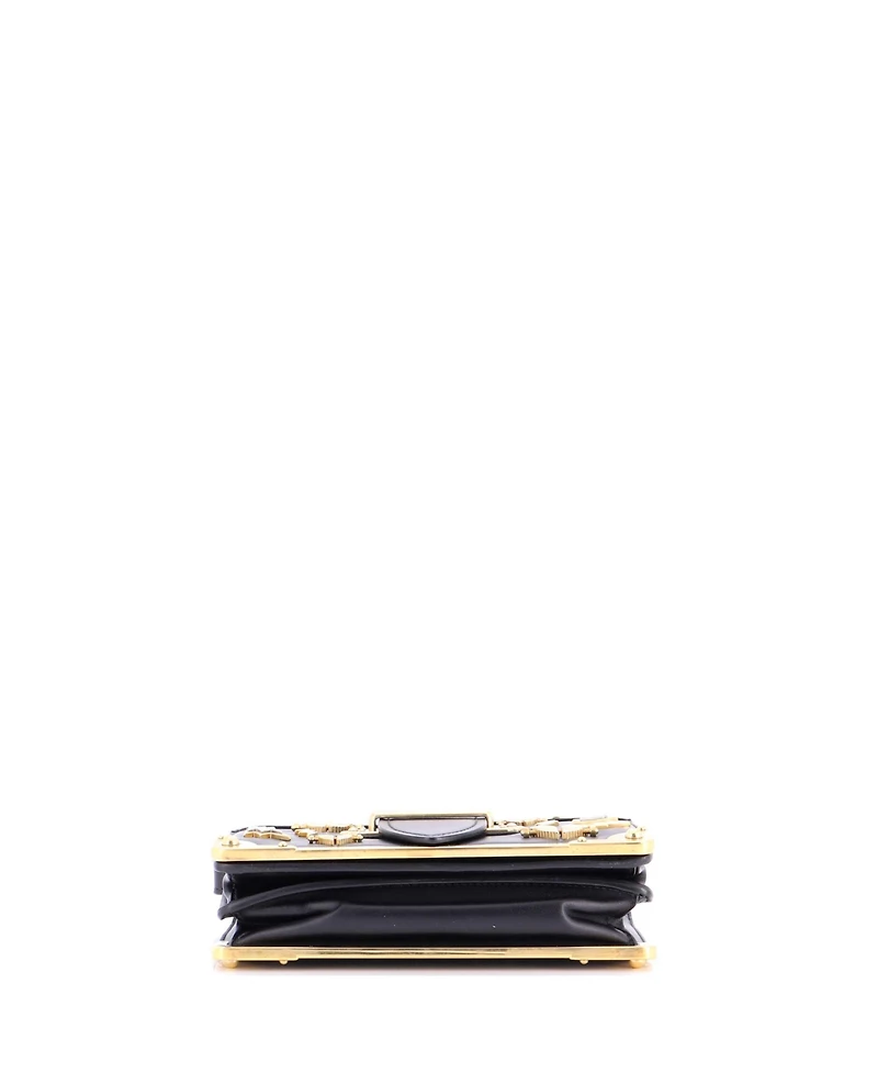 Pre-Owned Prada Small Cahier Crossbody Bag Embellished Leather