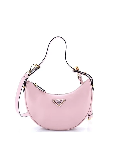 Pre-Owned Prada Mini Arque Half Moon Hobo Leather