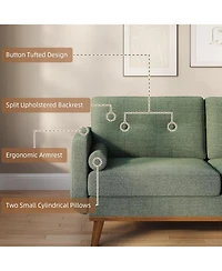 gaomon 65" Loveseat Sofa, Linen 2-Seater Couch with Pillows and Tufted Design