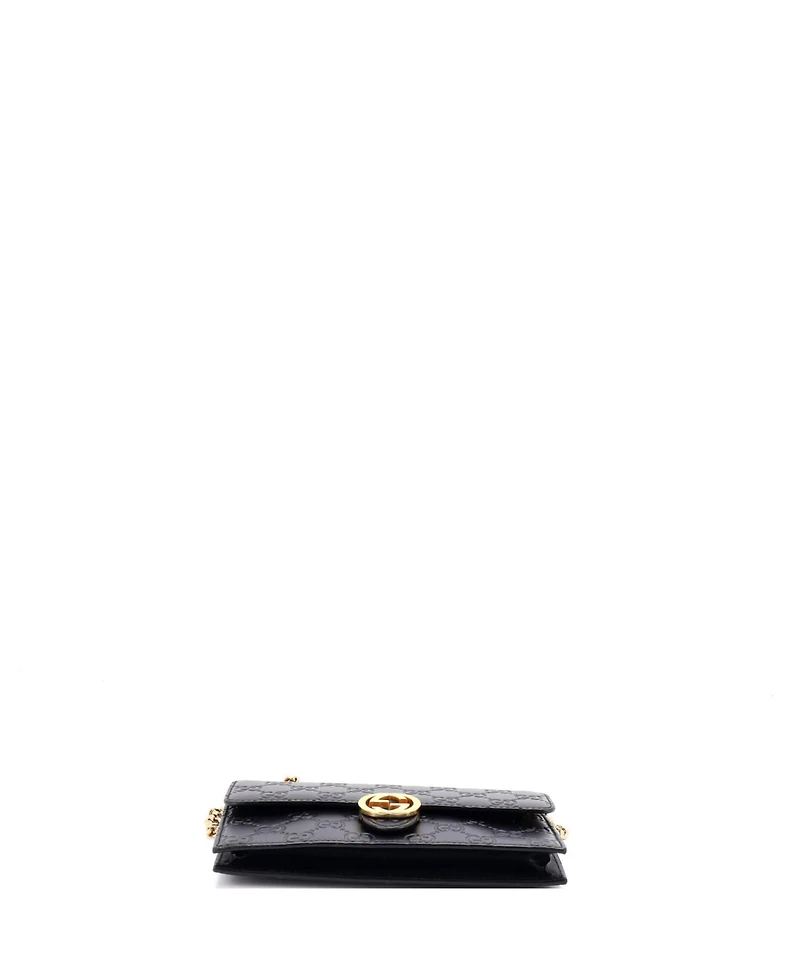 Pre-Owned Gucci Icon Wallet on Chain Guccissima Leather