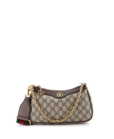Pre-Owned Gucci Small Ophidia Charm Shoulder Bag Gg Coated Canvas