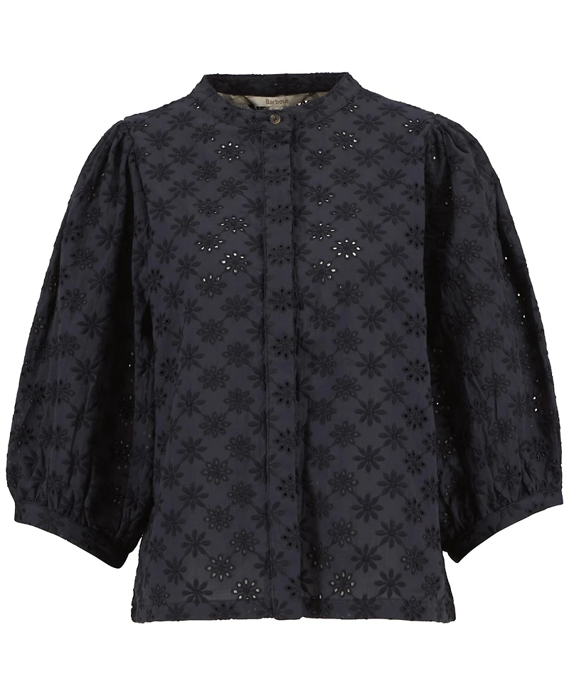 Barbour Women's Layla Broderie Anglaise Elbow-Sleeve Top