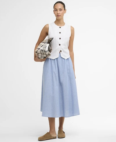 Barbour Women's Sutton Chambray Midi Skirt