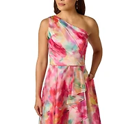 Adrianna Papell Petite Printed High-Low Dress