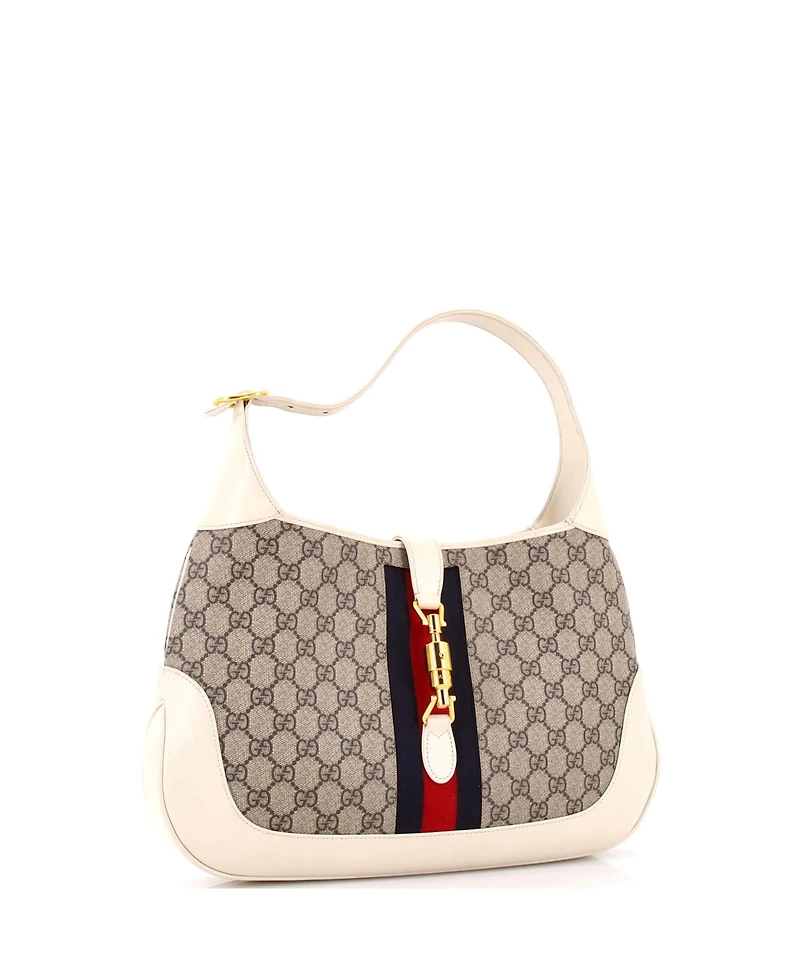 Pre-Owned Gucci Medium Jackie 1961 Hobo Gg Coated Canvas