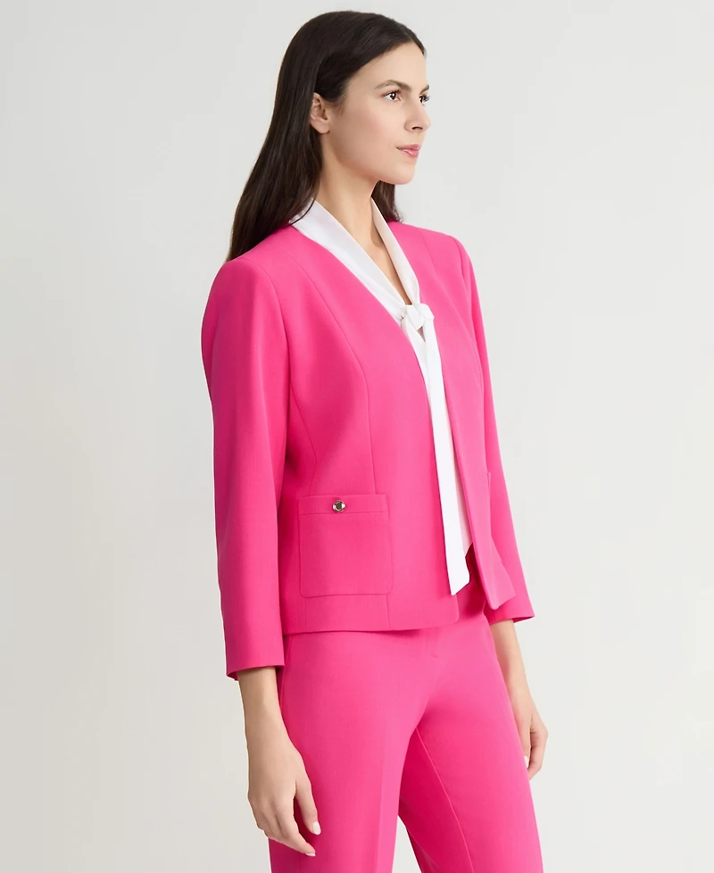 Kasper Women's Patch Pocket Open-Front Jacket