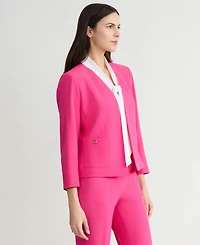 Kasper Women's Patch Pocket Open-Front Jacket