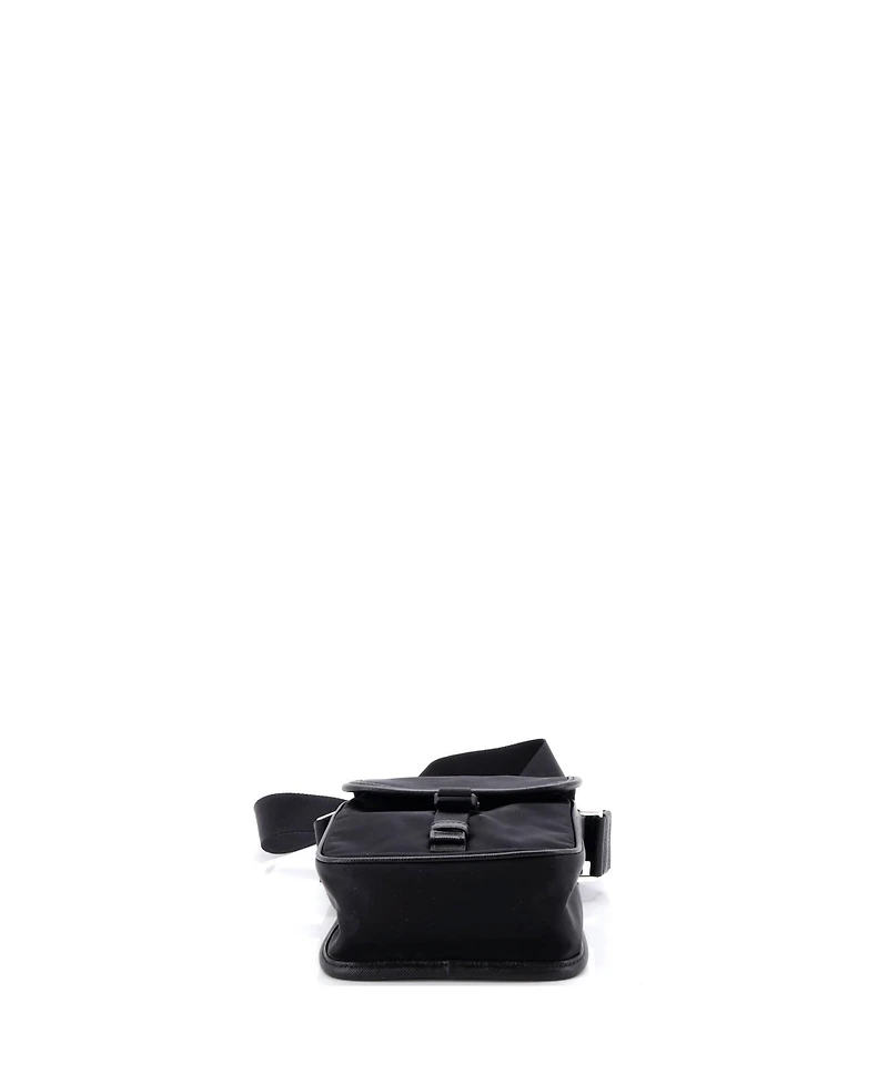 Pre-Owned Prada Logo Buckle Messenger Bag Nylon