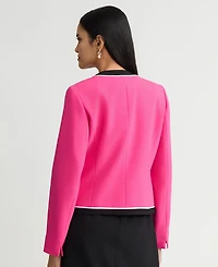 Kasper Women's Contrast-Trim Open-Front Jacket, Regular & Petite