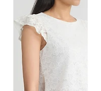 Kasper Women's Lace Flutter-Sleeve Top, Regular & Petite