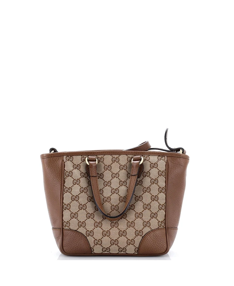 Pre-Owned Gucci Small Bree Convertible Tote Gg Canvas with Leather