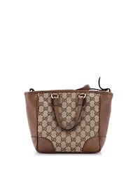 Pre-Owned Gucci Small Bree Convertible Tote Gg Canvas with Leather