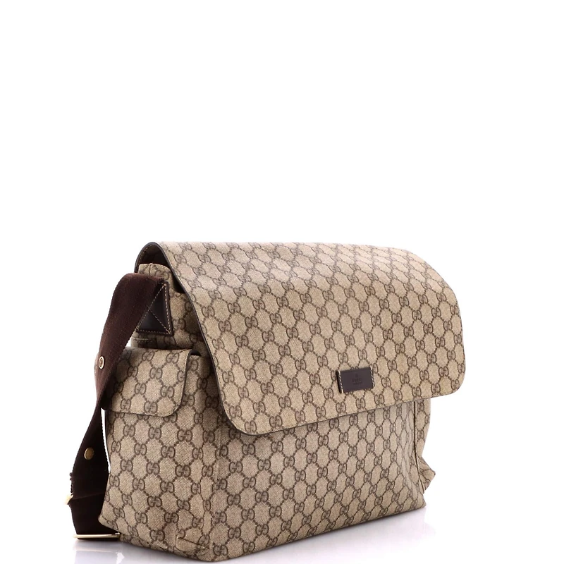 Pre-Owned Gucci Diaper Bag Gg Coated Canvas