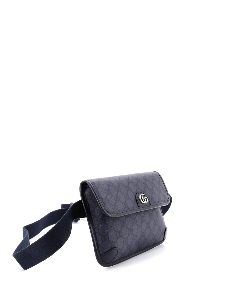 Pre-Owned Gucci Flap Belt Bag Gg Coated Canvas with Leather
