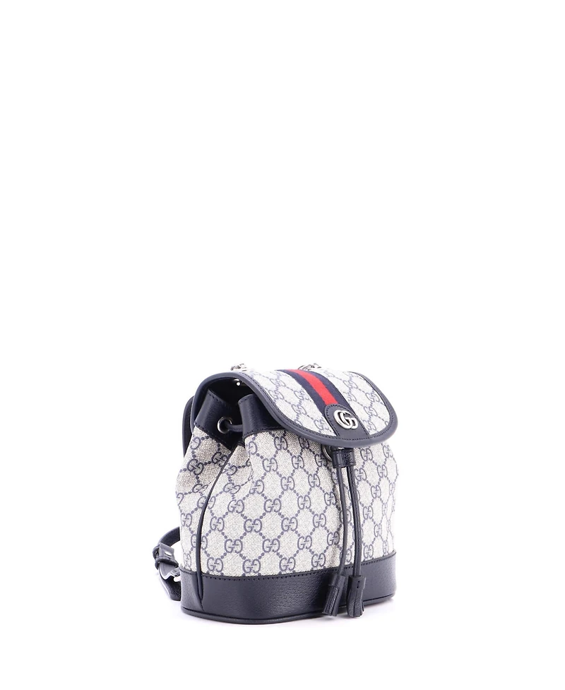 Pre-Owned Gucci Mini Ophidia Flap Backpack Gg Coated Canvas