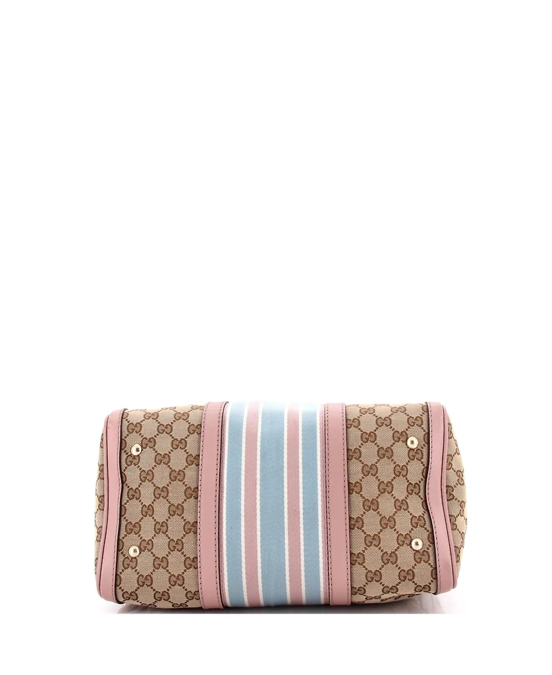 Pre-Owned Gucci Medium Vintage Web Boston Bag Gg Canvas