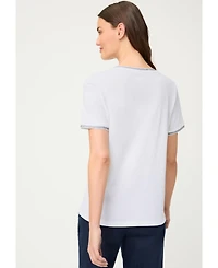 Olsen Women's Embroidered Trim T-Shirt