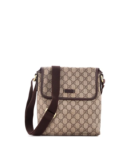 Pre-Owned Gucci Small Flap Messenger Gg Coated Canvas