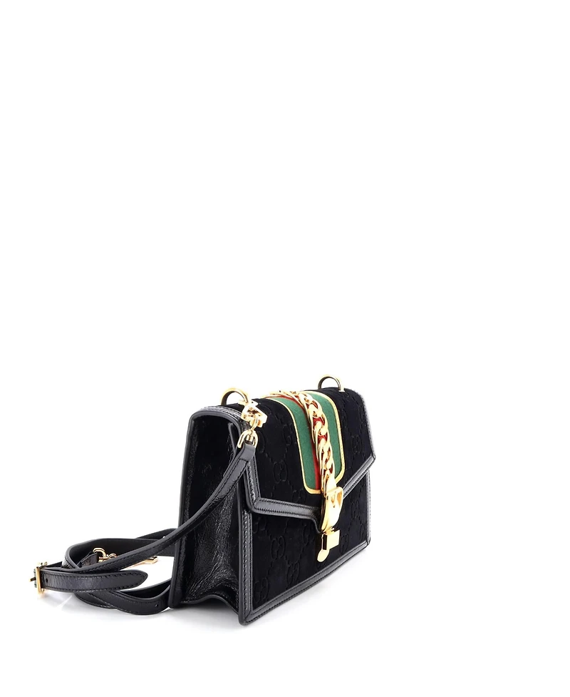 Pre-Owned Gucci Small Sylvie Shoulder Bag Gg Velvet