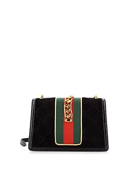 Pre-Owned Gucci Small Sylvie Shoulder Bag Gg Velvet