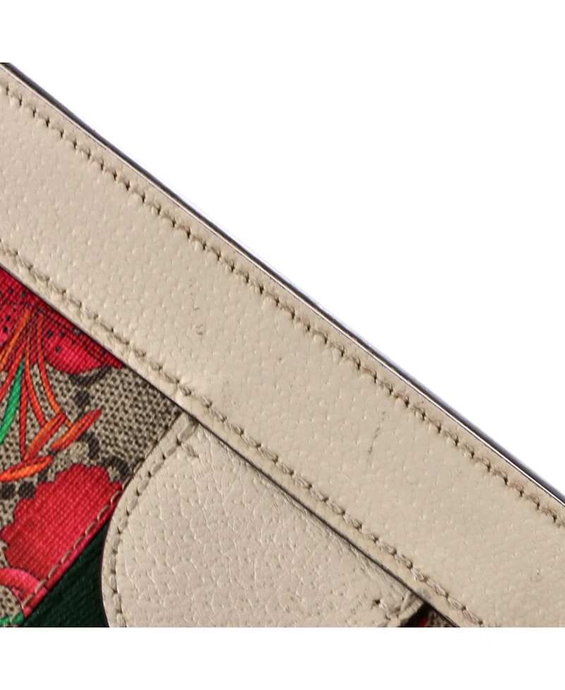 Pre-Owned Gucci Small Ophidia Chain Shoulder Bag Flora Gg Coated Canvas