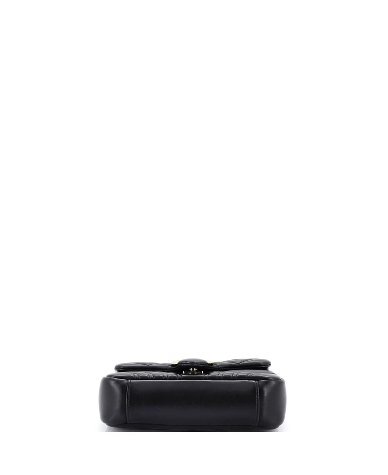 Pre-Owned Gucci Small Gg Marmont Nm Flap Bag Matelasse Leather