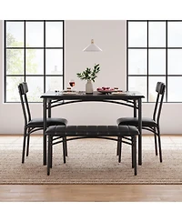 gaomon Dining Table Set for 4, Kitchen Table with Upholstered Bench and 2 Chairs, Kitchen Table and Chairs Set, for Small Space, Apartment