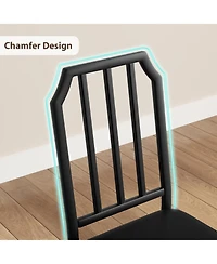 gaomon Dining Table Set for 2 With Chamfer Design,3-Piece Kitchen Table and Chairs With Cushioned Pu Seats.