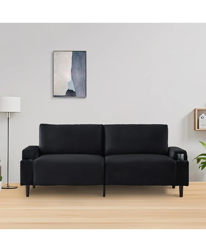 gaomon 80.7" Loveseat Sofa, Fabric Sleeper Couch with Wood Frame