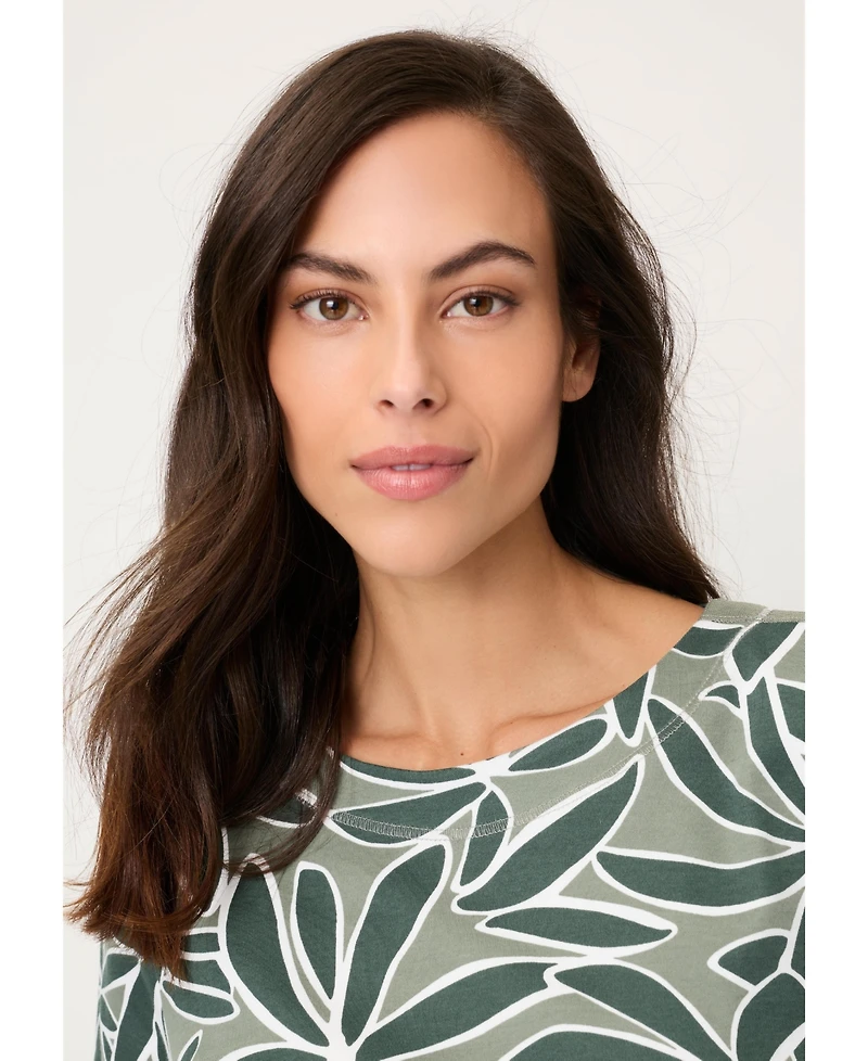 Olsen Women's Palm Design Jersey Top