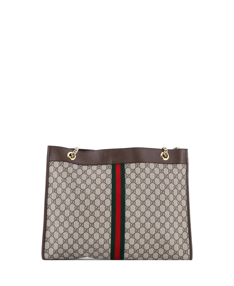 Pre-Owned Gucci Large Rajah Chain Tote Gg Coated Canvas