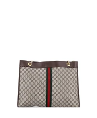 Pre-Owned Gucci Large Rajah Chain Tote Gg Coated Canvas