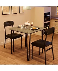 gaomon Dining Table for 2, Small Square kitchen Dinner Table Set for 2,Space Saving Wood Modern Dinette With Upholstered,Dining Room Furniture