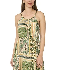 Msk Women's Rope Neck Maxi Dress With Belt