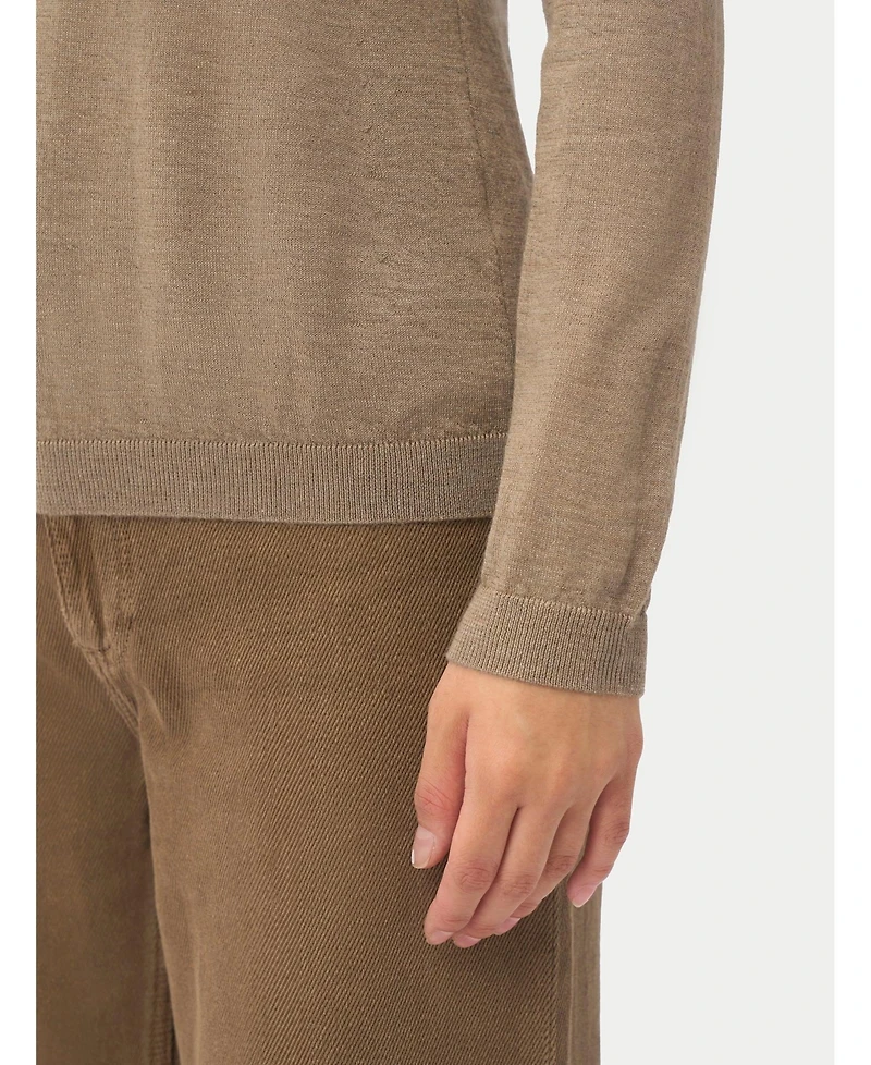 Gobi Cashmere Women's Wardrobe Essential Cashmere-Silk T-Neck Sweater