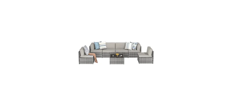 Aecojoy 7 Piece Outdoor Patio Furniture Set