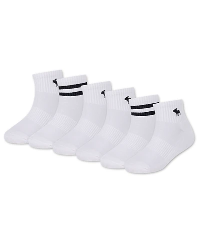 abercrombie kids Boys' Core Stripe Quarter Socks, 6-Pack